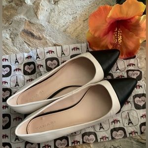 Tahari white with black point flats Size 8.5